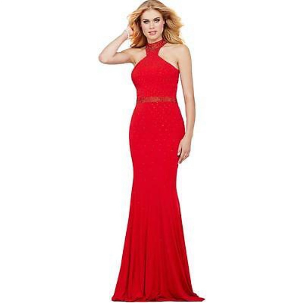 😍😍Jovani Red Embellished Jeweled Gown